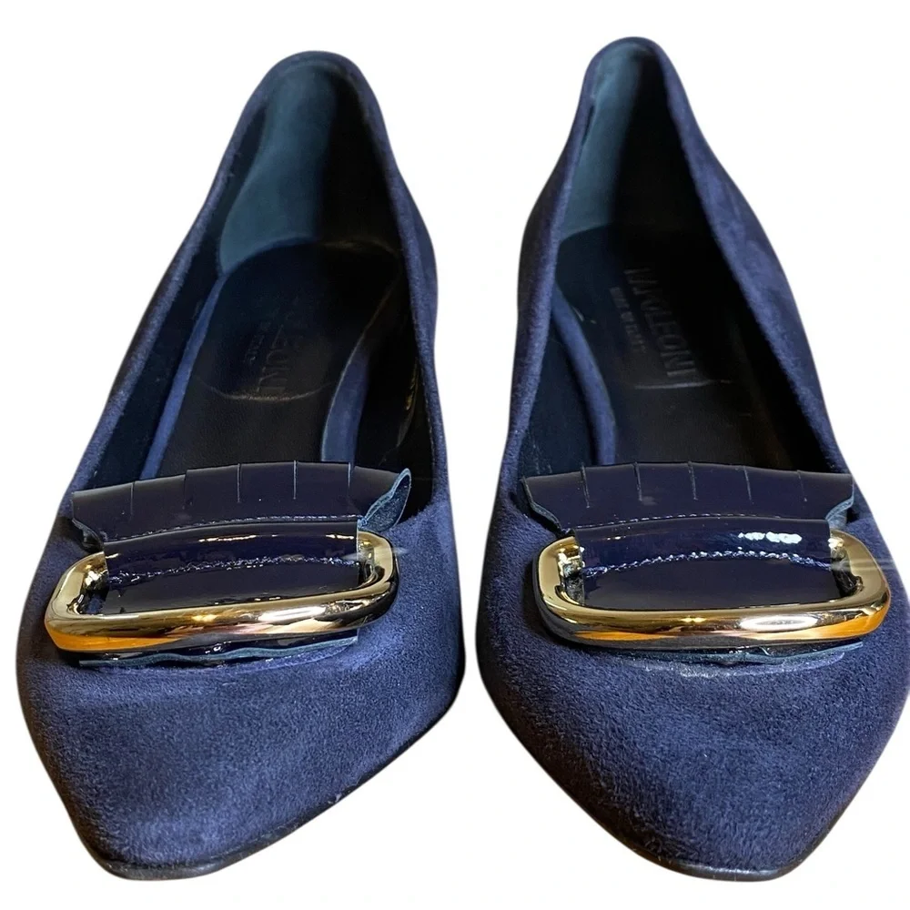 Napoleoni Vintage Suede Black Italian Pump Womens Size EU 39 or US 8.5